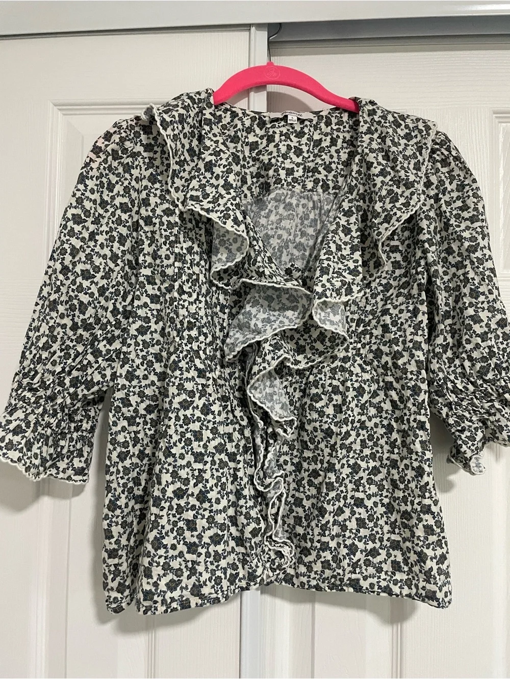 Madewell pintuck puff sleeve
